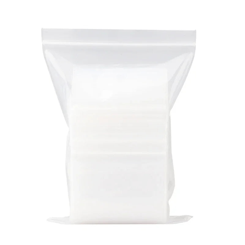 0.2mm PE Clear Self Sealing Zip Lock bags Plastic Packaging Pouches White Transparent zipper reclosable Thick package bags